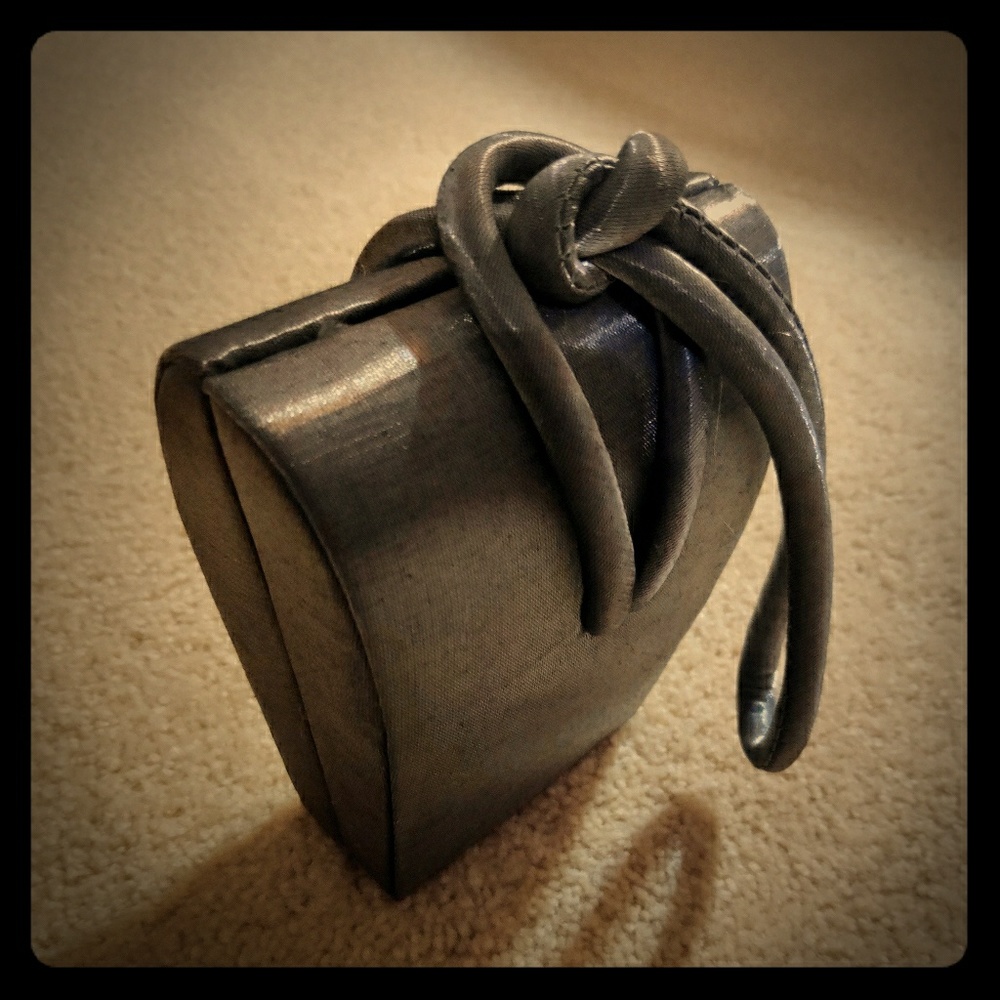 Silver / Grey Satin Evening Wristlet